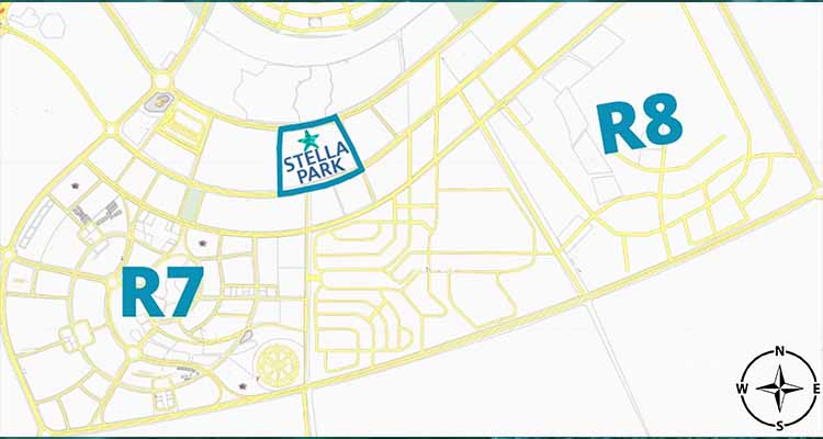 Location of Stella Park New Capital Compound - موقع مشروع كمبوند ستيلا بارك العاصمة الإدارية الجديدة